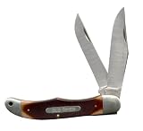 Schrade 25OT 5 1/4 Folding 2 Blade with Leather Sheath