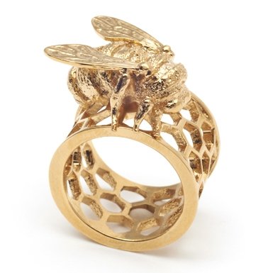 Honeycomb Bee Ring by Bill Skinner (Medium)