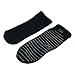 Non Slip Skid Socks with Grips, For Hospital Rehab, Yoga, Pilates, Barre, Traveling, Home Use, Black (Grey Grippy Lines) - Size L/XL, 2 Pairs