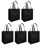 Reusable Grocery Tote Bag Black 5 Pack Reusable Grocery Tote Bag Black 5 Pack