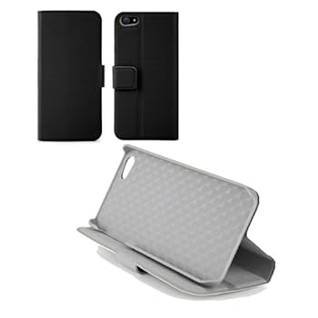 Ultra Slim Etui Coque pochette exclusive avec rabat/stand de positionnement pour le Apple iPhone 5 (noir) Ultra Slim Etui Coque pochette exclusive avec rabat/stand de positionnement pour le Apple iPhone 5 (noir)