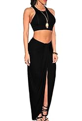 Sleeveless Slit Polyester/Spandex Summer Maxi Dress 