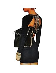 Sexy Long Sleeves Sequined Cutout Polyester Round Neck Bodycon Dress/Party Dress 