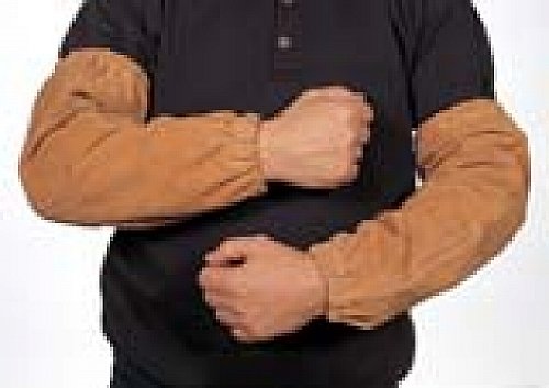Welding Sleeves, Leather, Golden Brown, 18