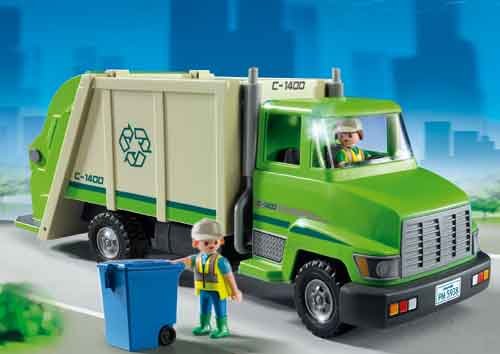 Green Recycling Truck