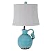 Rustic Turquoise Blue Pottery Pitcher Table Lamp