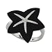 14K White Gold 1/10 ct. Diamond and Onyx Star Fish Ring