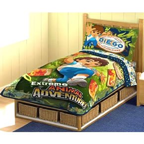 Cyber Monday Go Diego Toddler Bedding Set 4 Pc Comforter Sheets Bed Deals