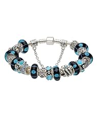 Dark blue murano glass beads European complete charms beaded 2013 new arrivals silver plated bracelets compatible with Pandora Jewelry