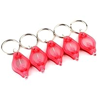 10 Pack 1400MCD Mini LED Flashlight Torch Light Lamp Keychain Red Light