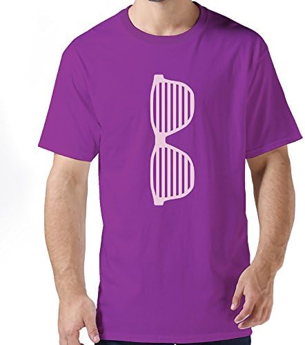 HUASH Vintage Men Striped Glasses T Shirts Size L Purple
