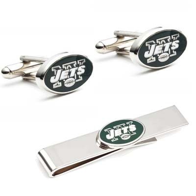 New York Jets Cufflinks and Tie Bar Gift Set