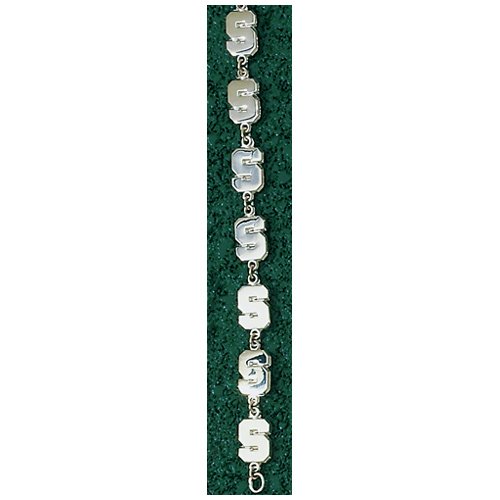 LogoArt Michigan State Spartans 10K Gold Team Font Bracelet
