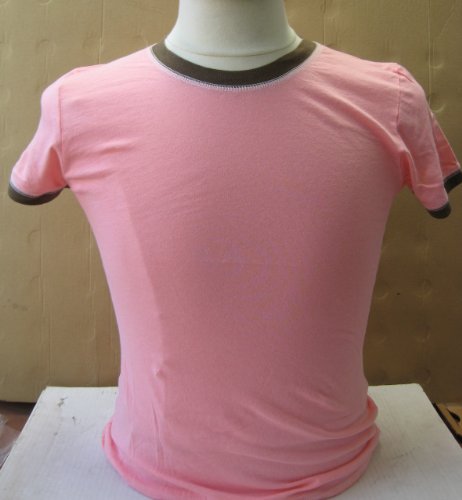 Seagate Collectible Womens T-Shirt - Large - Pink with Brown Collar - 100% cotton - Seagate logo on upper back area
