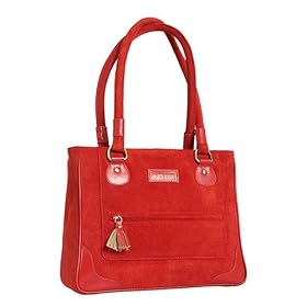 Olive n Figs Suede Tote/Handbag - Red