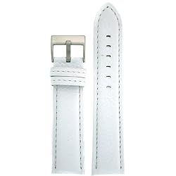 Extra Long Watch Band Leather White Thick Padded 22 millimeters Tech Swiss