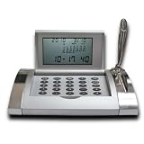 16 Cities World Executive Time Alarm Clock with Calculator--WR3688SL