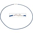Leather Cord Necklace Blue 18"