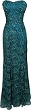 Metallic Beaded Lace Overlay Formal Dress Prom Gown MOB Junior and Junior Plus Size, XL, Teal