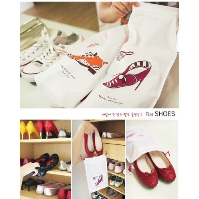 BDS - 2 Sets of Travel Shoe Bag for Shoe, Sandal, and Slipper + One Free BDS Ponytail Holder