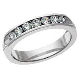 4mm Machined Classic Diamond Wedding Ring Design, Channel Set with 7 Round .07ct Diamonds. Thickness: 2.20mm