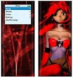 Red Girl - Apple iPod nano 2G (2nd Generation) 2GB/ 4GB/ 8GB Protector Skin Decals - Faceplate Stickers