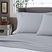 Amazon Brand – Pinzon 400-Thread-Count Hemstitch Egyptian Cotton Sheet Set - King, Light Grey