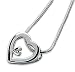White Ice - Sterling Silver Heart in a Heart with Diamond Pendant and 18 Necklace