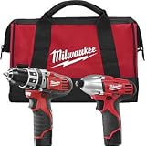 Milwaukee 2497-22 M12 12-Volt Cordless Lithium-Ion 2-Tool Combo Kit Hammer Drill and Impact Driver