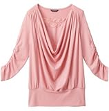 【 アウトレット 】 Angeliebe エンジェリーベ 接触 冷感 授乳 用 ストレッチ ドレープ トップ フリー ピンク