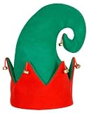 Felt Elf Hat with Bells Christmas Xmas Holiday Party Outfit Costume Accessory