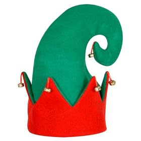 Felt Elf Hat with Bells Christmas Xmas Holiday Party Outfit Costume Accessory