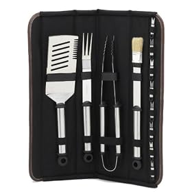 Picnic at Ascot - 12 Pce BBQ Set - Canvas Case - Black