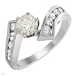 Ring With 1.09ctw Genuine Super Clean Diamonds Beautifully Designed in 14K White Gold (Size 6.5)