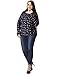Alya Women Plus Size Birds Print Buttoned Back Top