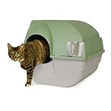 Omega Paw Self-Cleaning Litter Box, Green and Beige