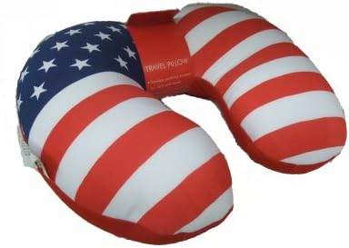 Travel Neck Pillow Soft Stretchy Spandex Microbead Filled RED, WHITE & BLUE - AMERICAN FLAG