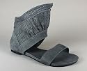 MESH SUEDE ANKLE WRAP SANDAL