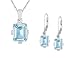 Blue Topaz Earrings and Pendant Set 6.0 Carat (ctw) in Sterling Silver