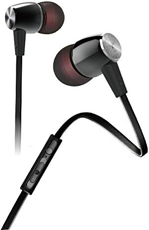 YISHEN Metal Earphone 3.5mm Stereo In-ear Earbuds with Mic Volume Key Earphones with Mic Headphones with Mic Microphone In-line Control In-line Volume for Samsung HTC Lg (BLACK)