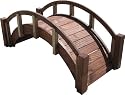 Decorative Japanese Wood Garden Bridge, Treated, Assembled, 25" Long X 11" Tall X 11-1/2" Wide, Made in USA
