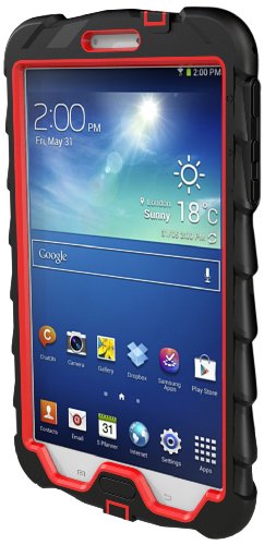 Samsung Galaxy Tab 3 (does not fit LITE) 8 inch (2013) Drop Tech Red Gumdrop Cases Silicone Rugged Shock Absorbing Protective Dual Layer Cover Case