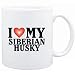 Mug White " I LOVE Siberian Husky " Dogs