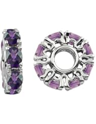 Storywheel® Amethyst Birthstone Bead / Charm in 925 Sterling Silver