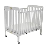 LA Baby Quality Folding Hardwood Crib - White