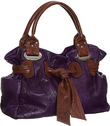 Distressed Leather ''Sofia'' Satchel By Vitalio Vera - Purple, Orange, Teal Blue or Lime Green