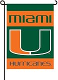 Miami Hurricanes 2-Sided Garden Flag Set W/ #11213 Garden Pole - NCAA