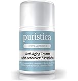 Anti-Aging Cream to Restore Skin Elasticity, Texture & Brighten Tone - 98% Natural, 40% Organic - Vitamin C, B5, Hyaluronic Acid, ALA, AHA, CoQ10, Peptides - Puristica
