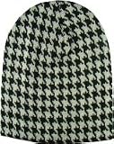 Outer Rebel Fashion Beanie- Black & White Houndstooth