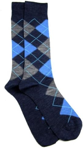 Charcoal - Gray - Blue - Tiffany Italian Made - Mid Calf Socks